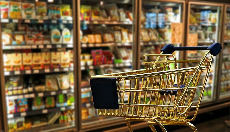mobile device management in grocery store, shopping cart